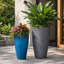 Ensemble de 2 pots à fleurs en résine artificielle brillante avec soucoupes et écrans de drainage Modern Modern-2020441377-2020441385-2020441391