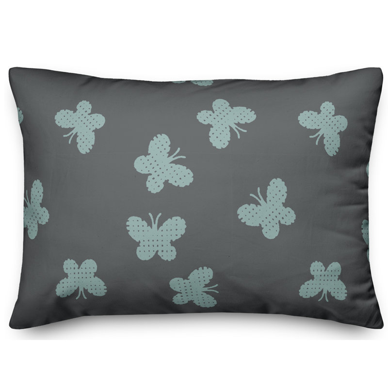 Coussin Butterfly, Bleu / gris