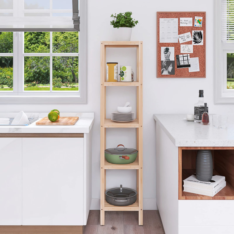 Tablette de rangement pour salle de bain, Naturel