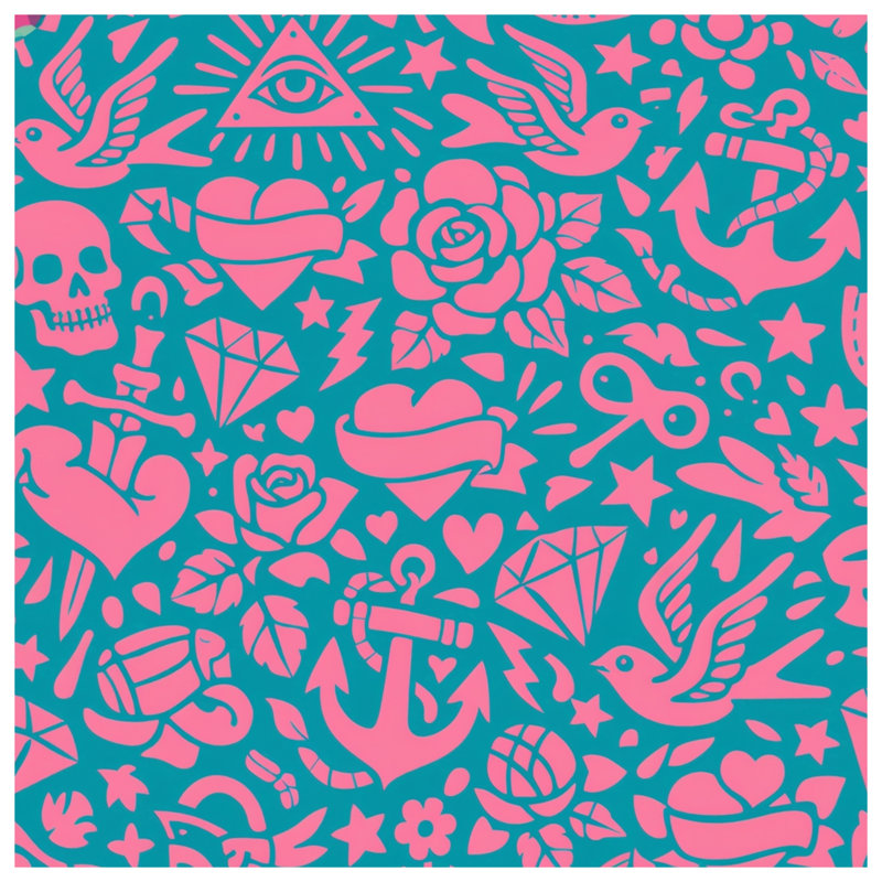 Pink Nautical Tattoos Comforter, King