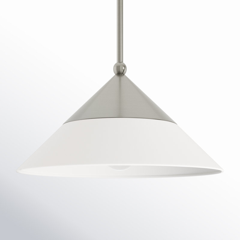 Harbourvale 1 - Light Pendant, Brushed Nickel, Off-White