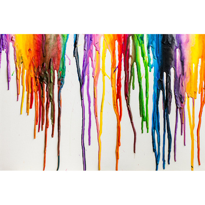«Terone Melted Crayons» abstrait coloré par Lambros Kazan, H 24 po x l 36 po