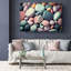 Gros plan, texture de galets avec impression sur toile pastel doux-34448263