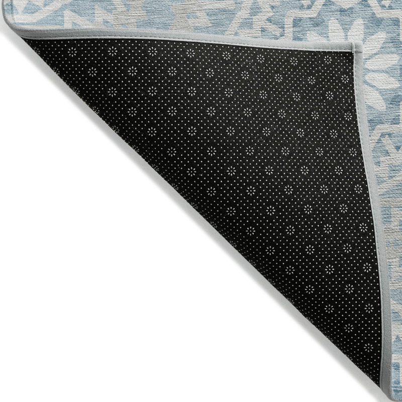 Tapis intérieur / extérieur en polyester tissé à la machine Khiron, Rectangle 5 pi x 7 pi 6 po