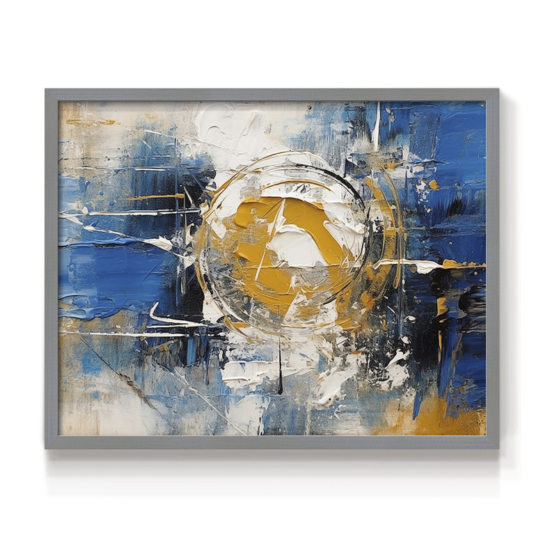 Abstract Series-CXLV -Framed Print - Restickable, Grey, 16" H x 20" W