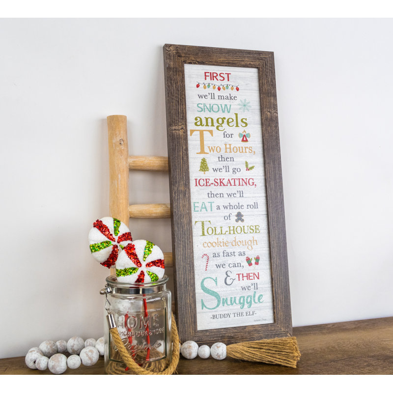 Winter Snow Angels-impression d’art graphique encadrée, Encadrement brun