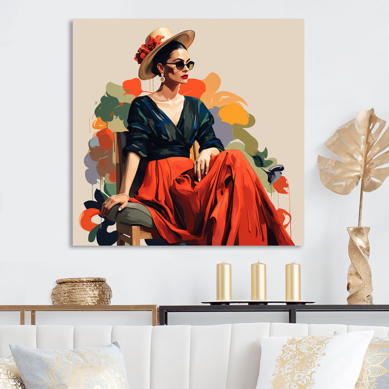 Frida Essence In Minimalist Fashion Portrait, H 36 po x l 36 po