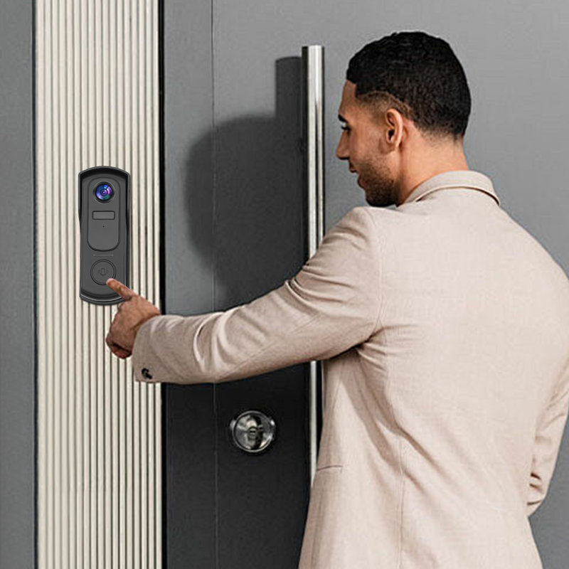 Wireless Push Button Doorbell, Satin Black
