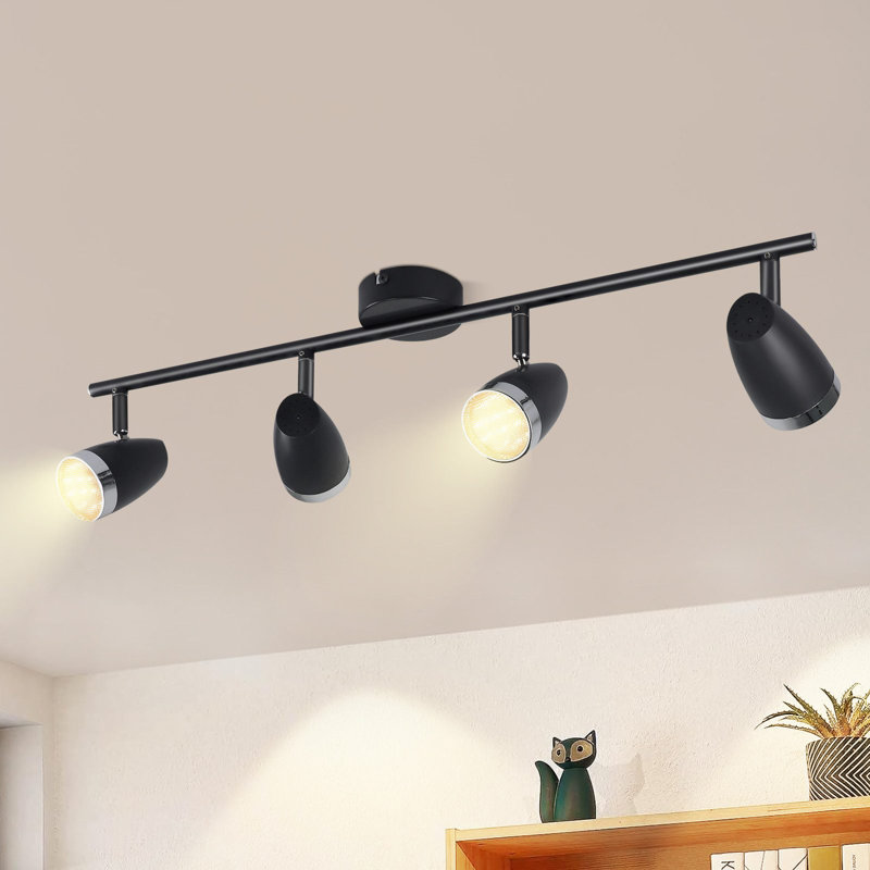 LED ceiling spotlight 4 flame modern 4W warm white 3000K, Black