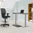 Skyscraper Electric Height Adjustable Standing Desk, Dual Motor and Digital Control with Memory, 48x24, Grey Strand Top with Brushed Silver Frame-1191903525-1076505986