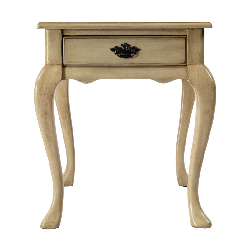 Dantre End Table with Storage, Antique Beige