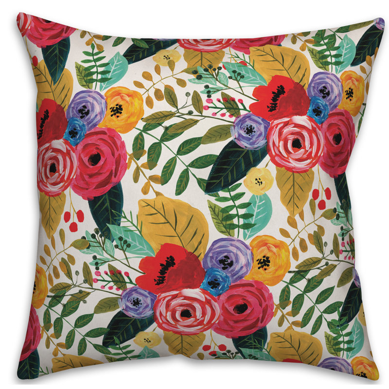 Floral Floral Throw Pillow