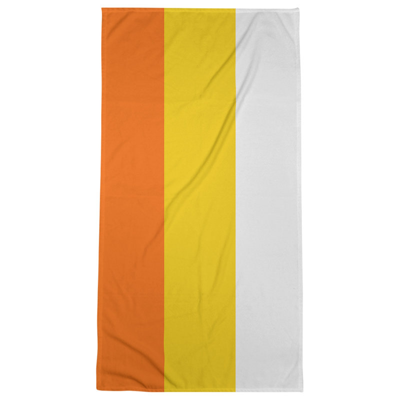 Bath Towel, Red-Orange/Yellow/White, Microfiber