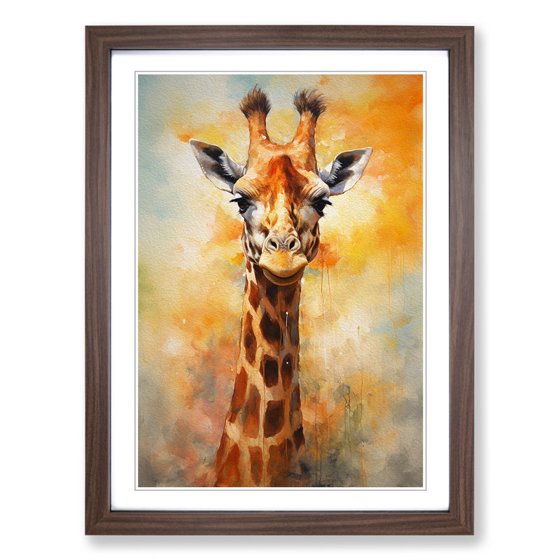 Giraffe Abstract - Framed Print, Walnut, 46cm H x 34cm W x 2cm D