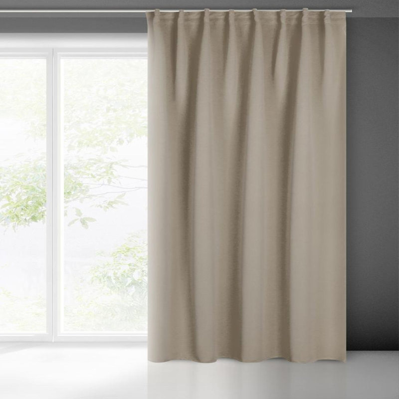 Milan Room Darkening Single Curtain, Cream Tape
