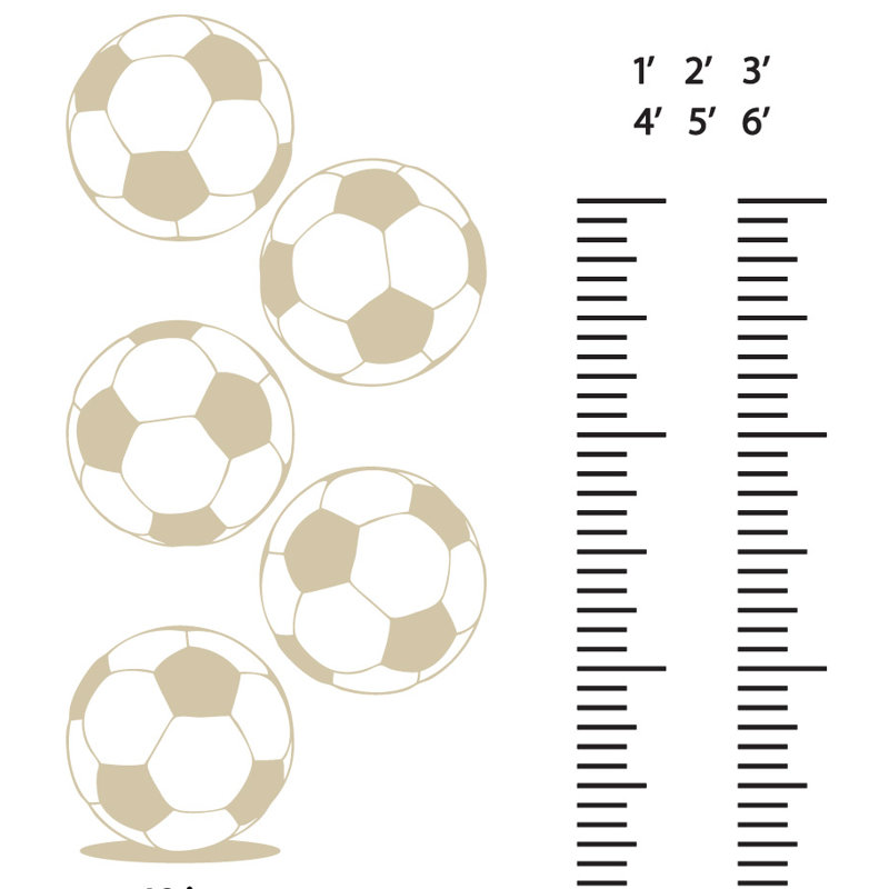 Décalcomanie murale graphique de croissance foot, Beige