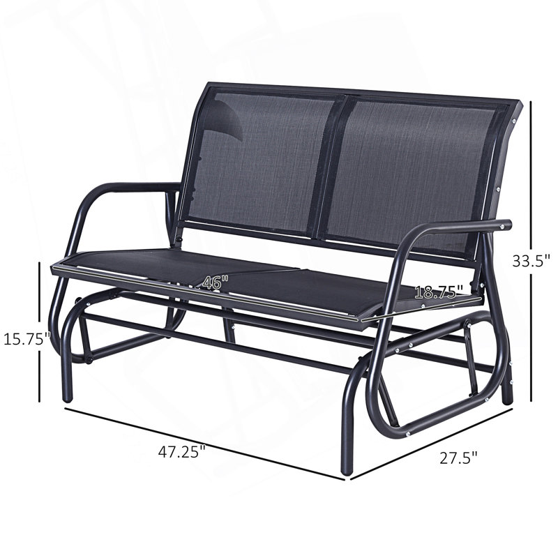 Banc oscillant d'extérieur, banc de patio, Gris