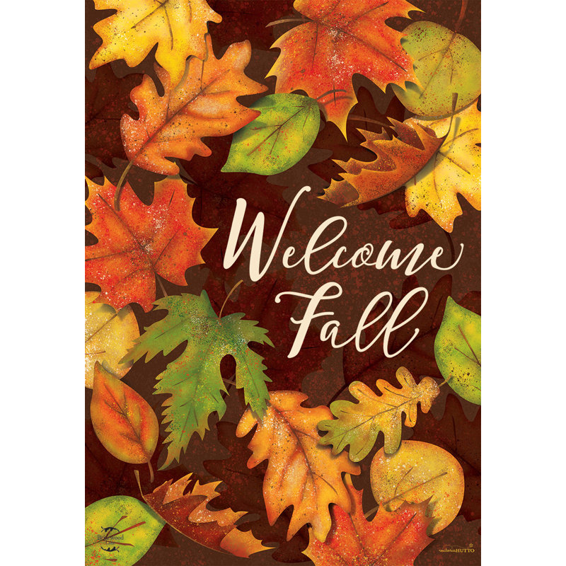 Drapeau de jardin à feuilles, Automne multicolore