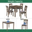 Ensemble de table de salle à manger 5 pièces en bois avec 4 chaises à dossier double en forme de X