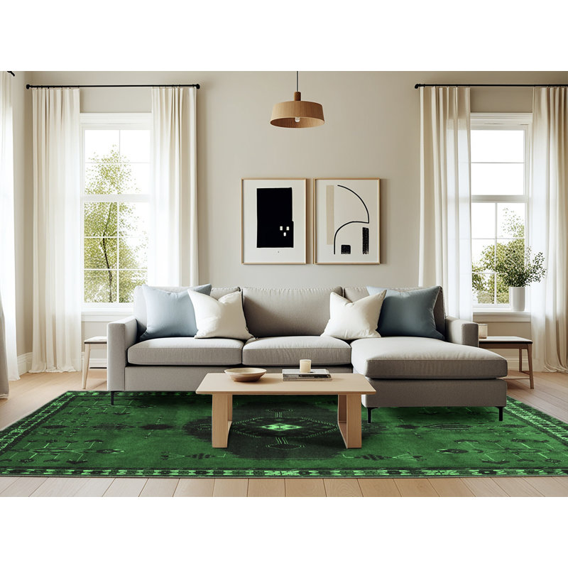 Washable Oriental Indoor Rug, Rectangle 6' x 9'