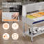 Chauffe-plat commercial à 4 plaques de 96 pte, serveur buffet en acier inoxydable 1800 W avec commandes de température indépendantes, bouclier en acrylique, tablette inférieure, roues, pinces à nourriture, 110 V