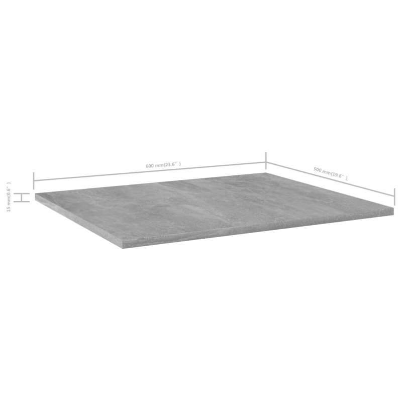 Floating Shelves Wall Shelving Wall Mounted Shelves Display Wall Units, Concrete Gray, 0.6" H x 23.6" W x 19.7" D