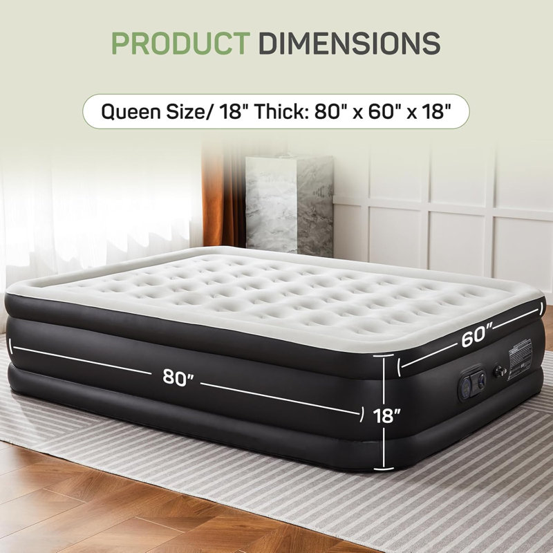 Matelas gonflable avec pompe intégrée, matelas gonflable surélevé, lit portatif à surface améliorée pour la maison, le camping