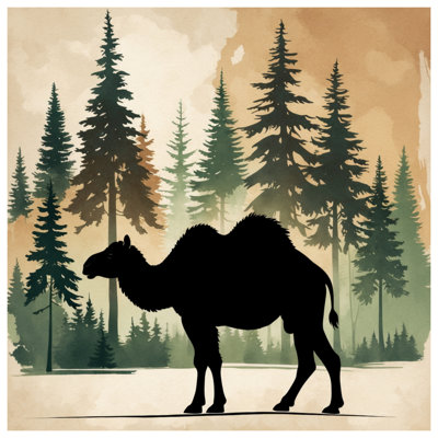 Camel In Forest Silhouette Comforter