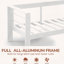 Causeuse de patio en aluminium antirouille avec coussins épais gris clair et structure blanche-157149046