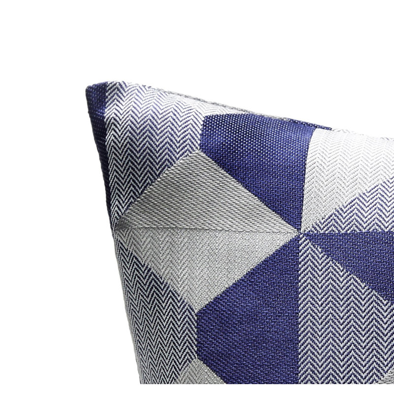 Stamper Skandi Geometric Scatter Cushion Cover, 55cm H x 55cm W x 15cm D, Navy/Silver, Insert/Cover