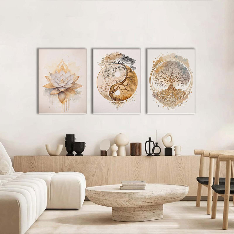 3 Piece Wrapped Canvas Wall Art, 40" H x 60" W