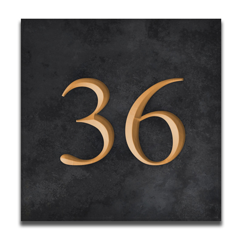 Velia 17.78cm H Stone House Number, 36, Gold