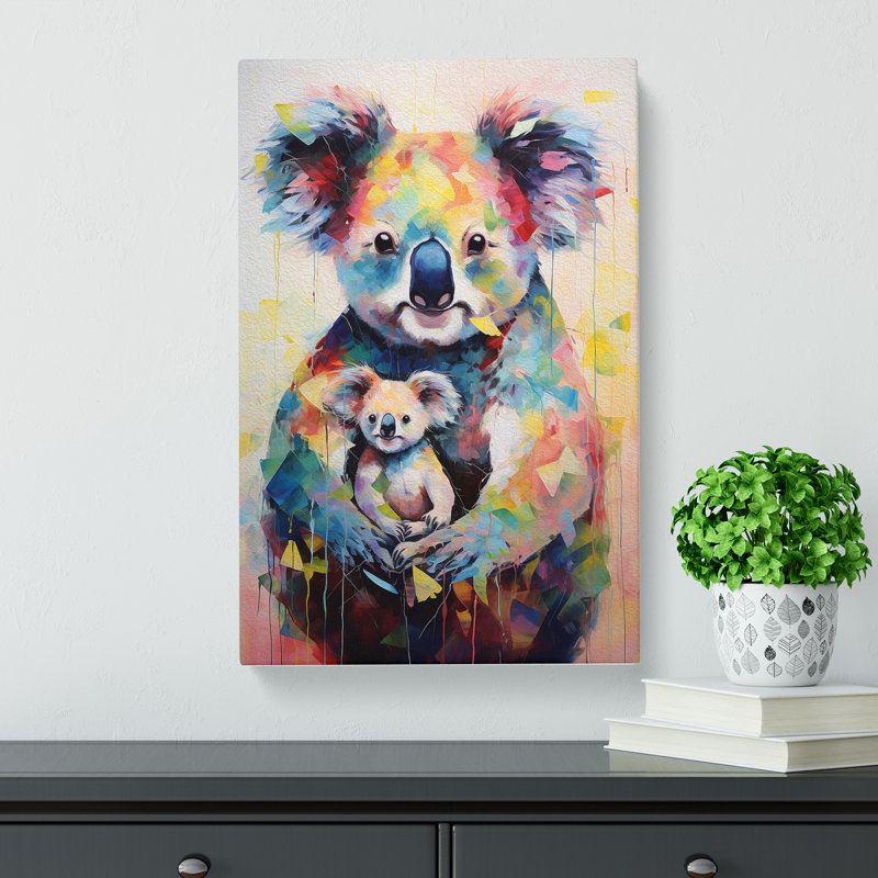 Koala Bear Dadaism Art No.2 - Wrapped Canvas, 76cm H x 50cm W x 3cm D