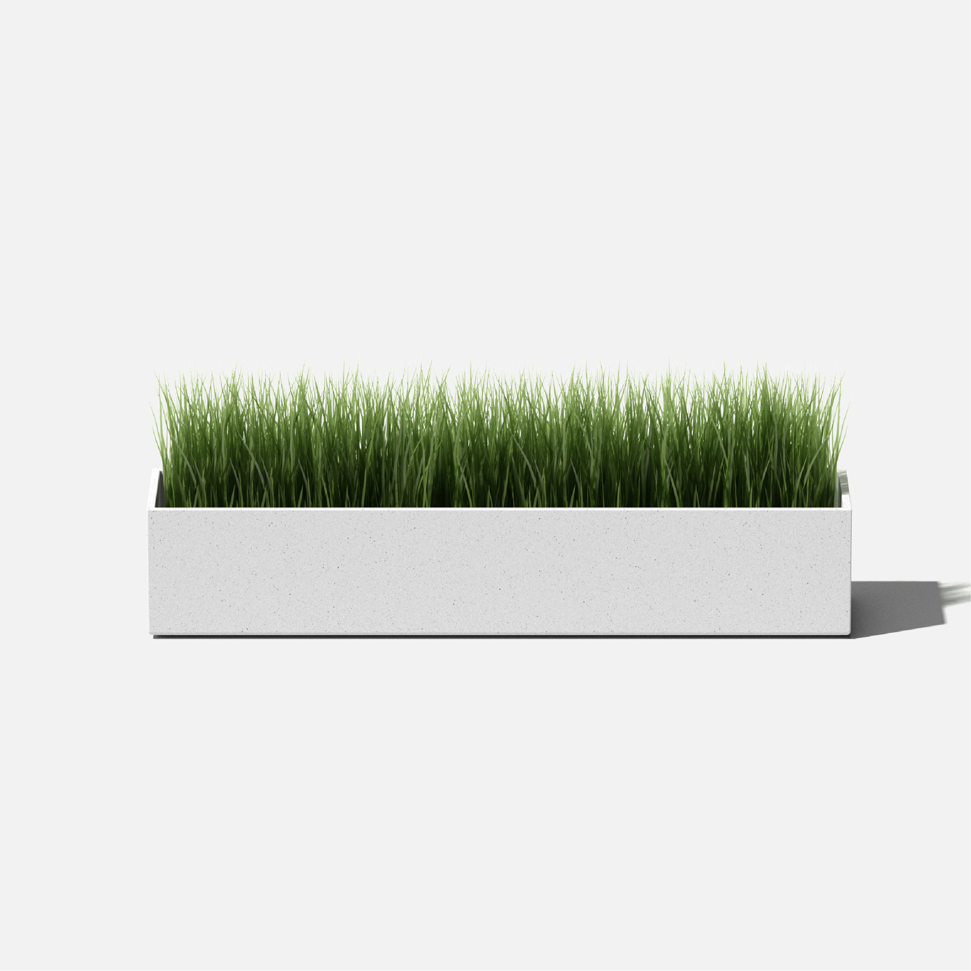 Geo Series Plastic Planter Box, Set of 1, 3" H x 16" W x 3.5" D, White