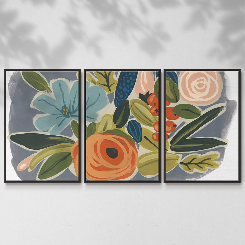 Lumineux botanique I 3 pièces, Noir, H 24 po x l 48 po x P 2 po