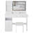 41" Large Size Left Drawer Desktop Vanity Table+Cushioned Stool Dresser Set, 2 AC+2 USB Power Station, Hair Dryer Stand, Extra Large Touch Control LED Mirror, 3-Color Switch, Makeup Vanity-182914114