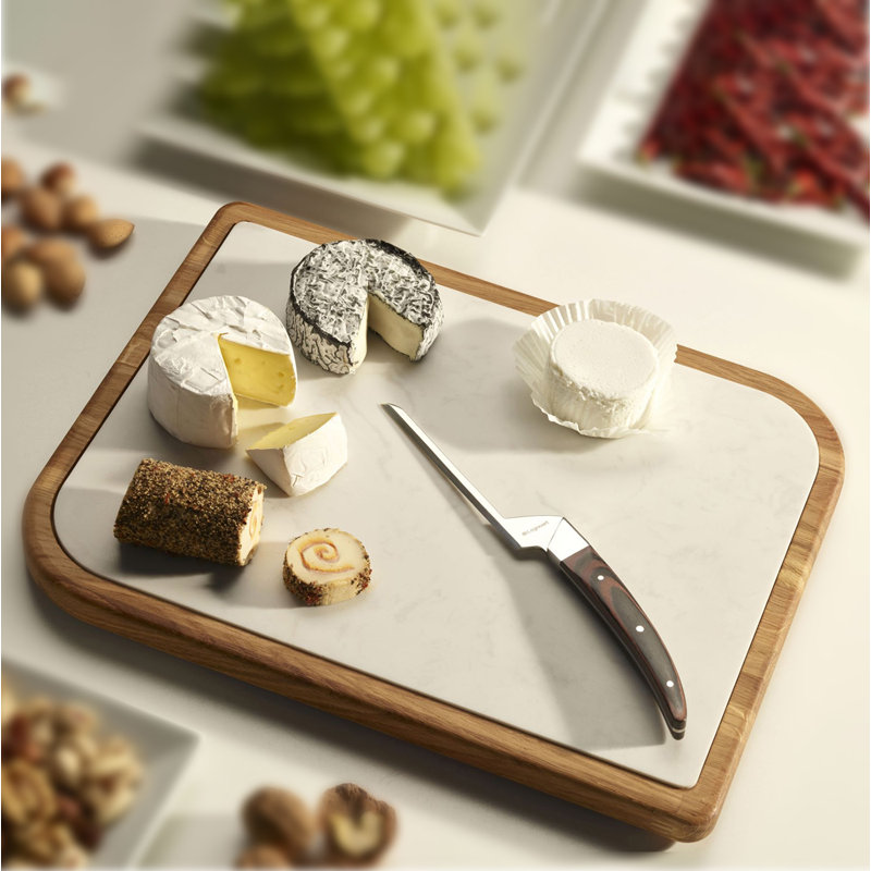 Legnoart Cheese Place Oak Wood Cheese Board with Marble Insert