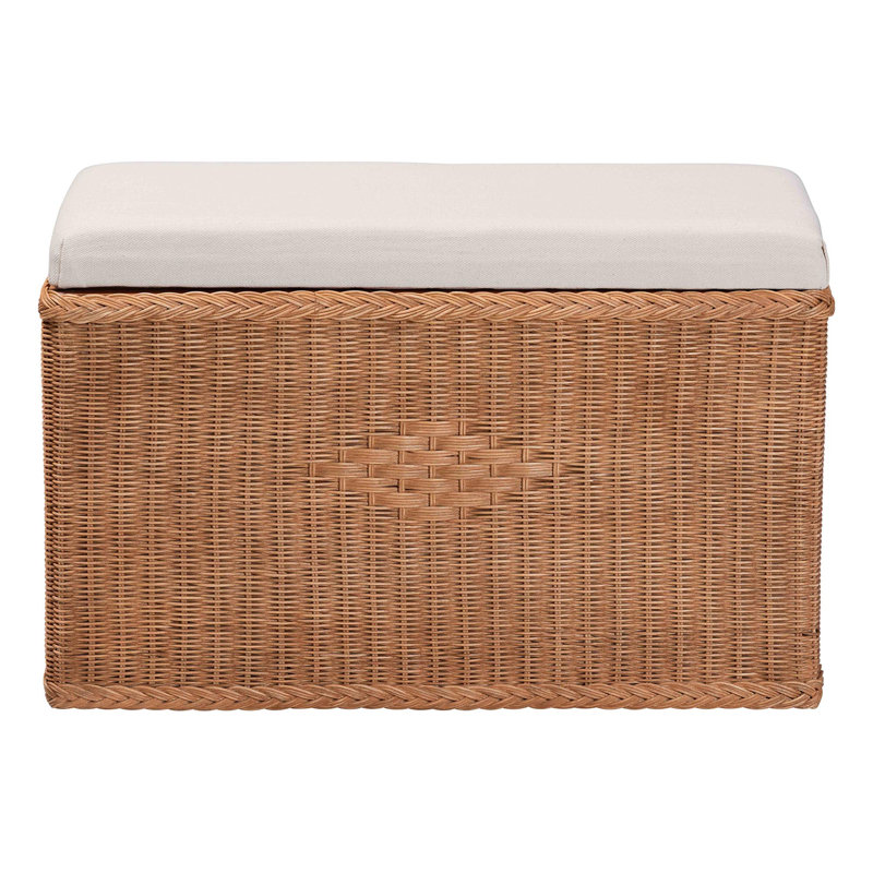 Banc de rangement en rotin naturel tressé Bali & Pari Eamon