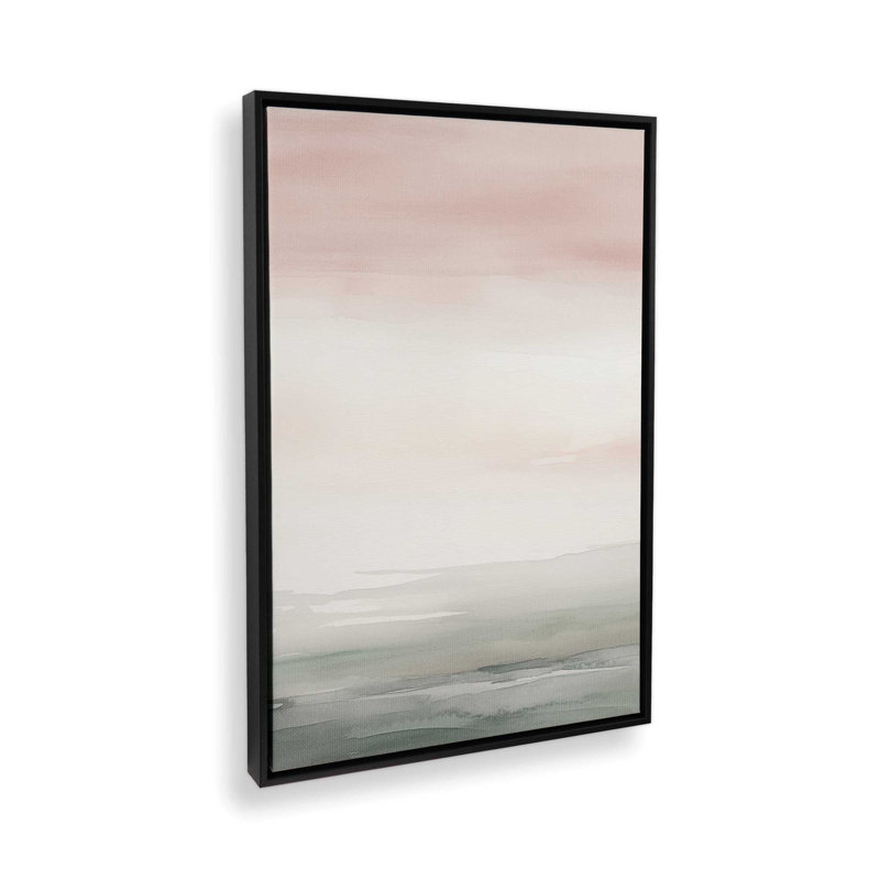 Peach Tranquility II Canvas Print, Satin Black Framed, 12.75" H x 8.75" W x 1.75" D