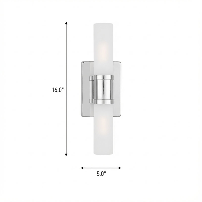 Keaton 2 - Light Vanity Light, 16" H x 5" W x 3.63" D, Chrome, 40 W
