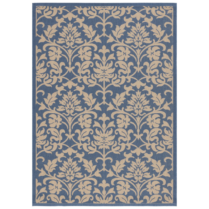 Davonia Performance Floral / Flower Indoor/Outdoor Area Rug, Rectangle 5'3" x 7'7"