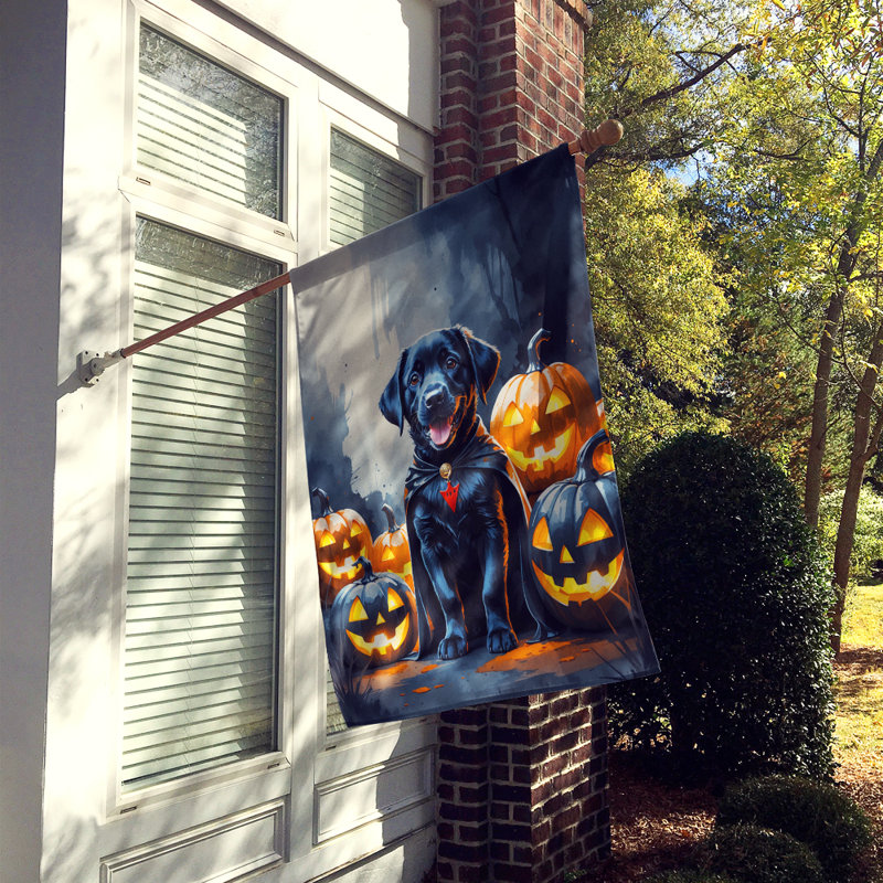 Drapeau de chiot Halloween House, Labrador noir retriever