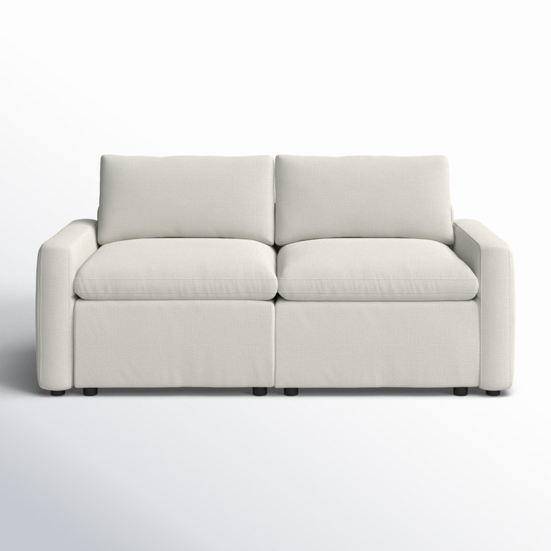 Lana 74" 2 - Piece Upholstered Modular Sofa, 34" H x 74" W x 34.6" D, Effie Linen Performance Linen