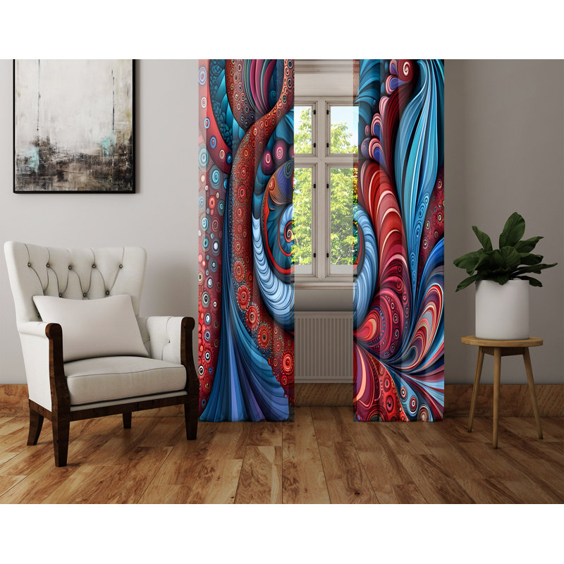 Paire de rideaux semi-transparents en polyester, L 40 po x L 61 po
