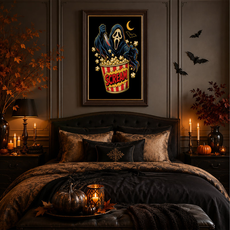 Art mural sur toile, "Ghost Mask", H 24 po x l 16 po