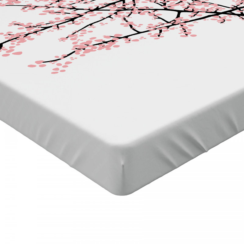 Cherry Microfiber Floral Fitted Sheet, Full Fitted Sheet