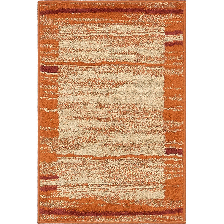 Tapis abstrait terre cuite Alair
