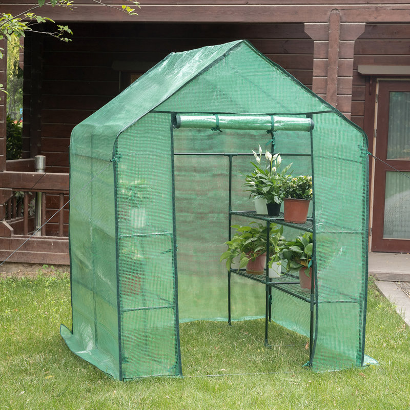 Ellerslie 4.7 Ft W x 11.8 Ft D Mini Greenhouse, Green