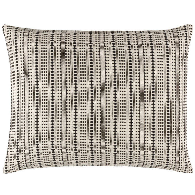 Fira Jacquard Black Coverlet Sham, Dutch Euro