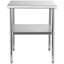 Table de préparation en acier inoxydable, 30 x 30 x 36 pouces, capacité de charge de 800 lb, table de travail en métal robuste avec tablette et pieds réglables, poste de travail commercial pour la cuisine, le garage et la cour arrière